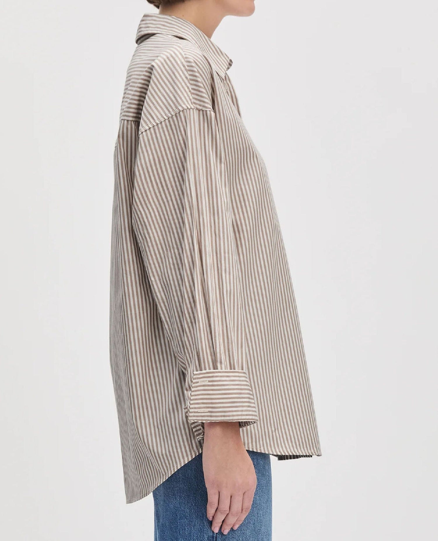 The Beau Shirt Mocha Stripe