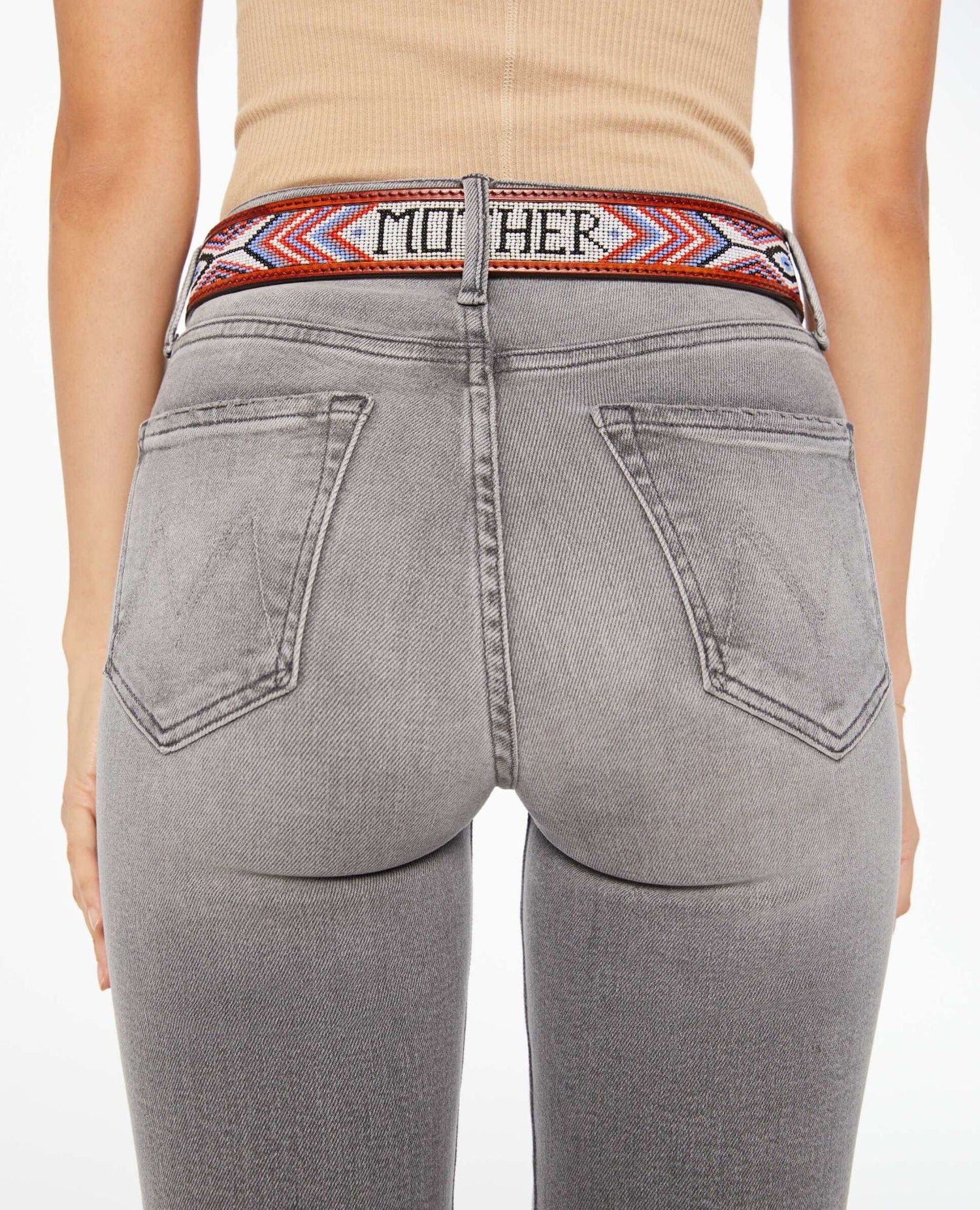 The Eye Opener Beaded Leather Belt Brown