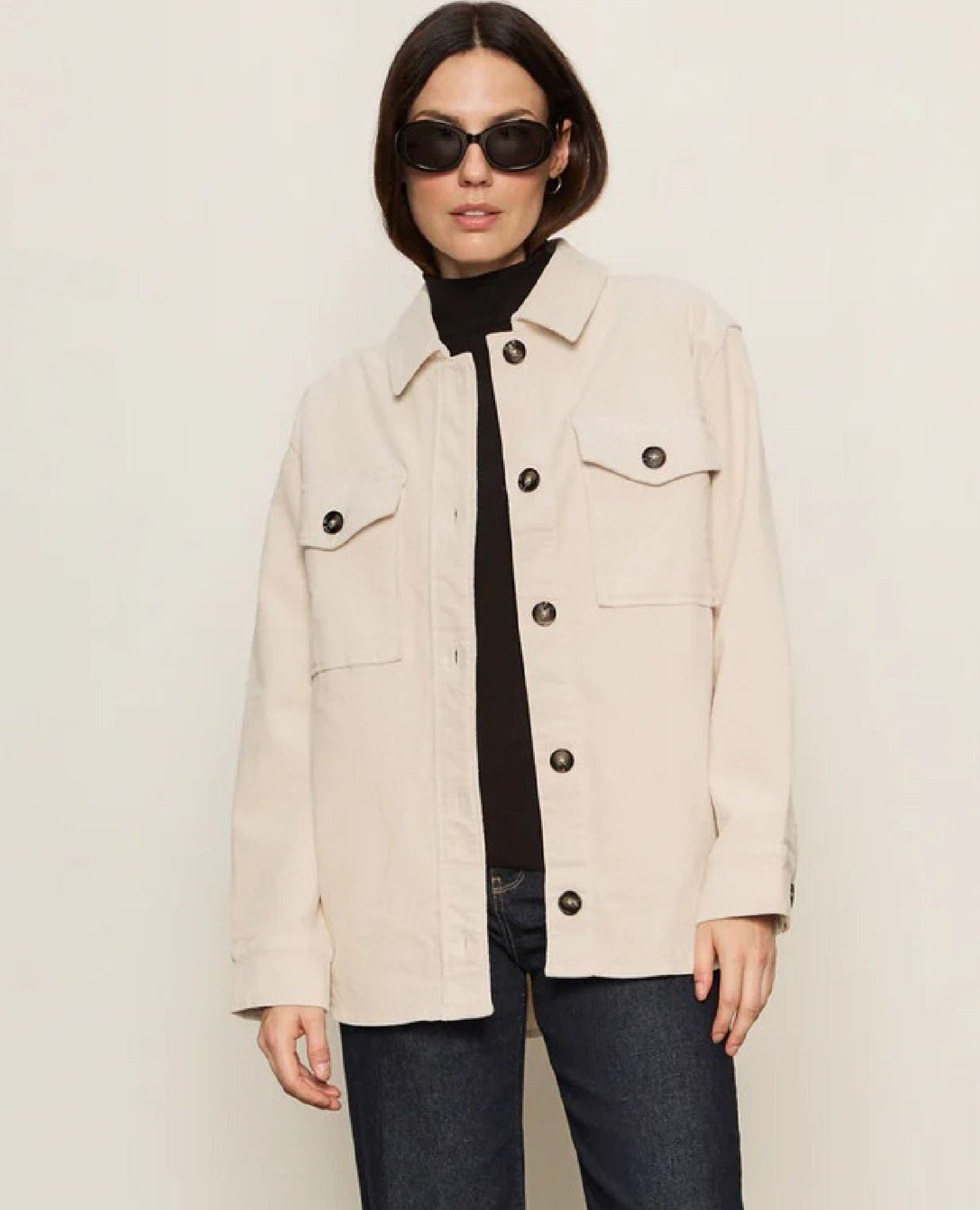 The Corduroy Shacket Mother of Pearl