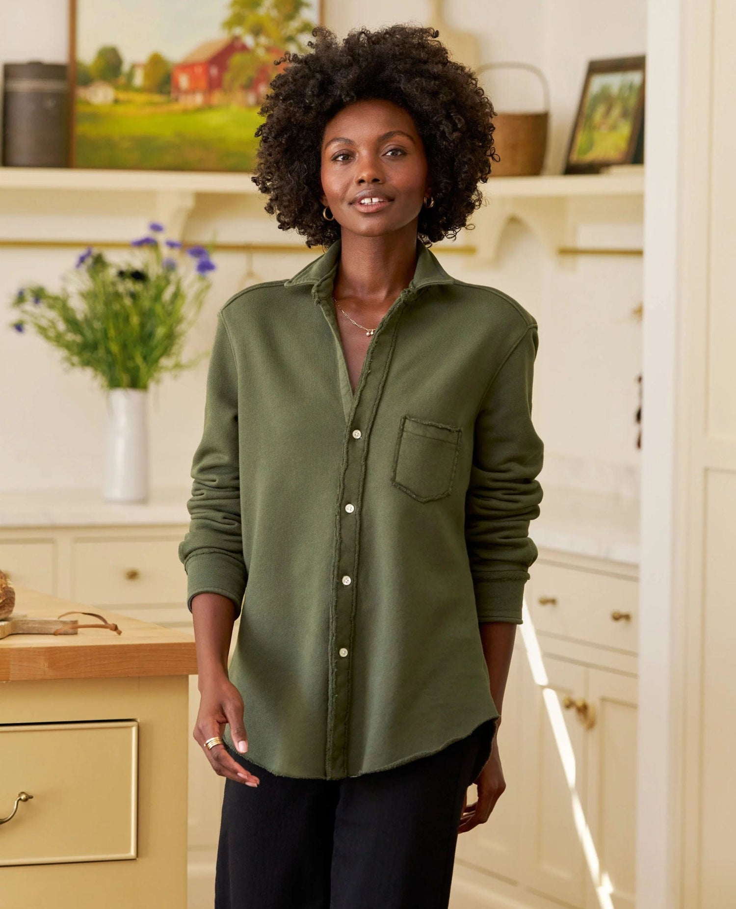 Eileen Triple Fleece Shirt Caper Green