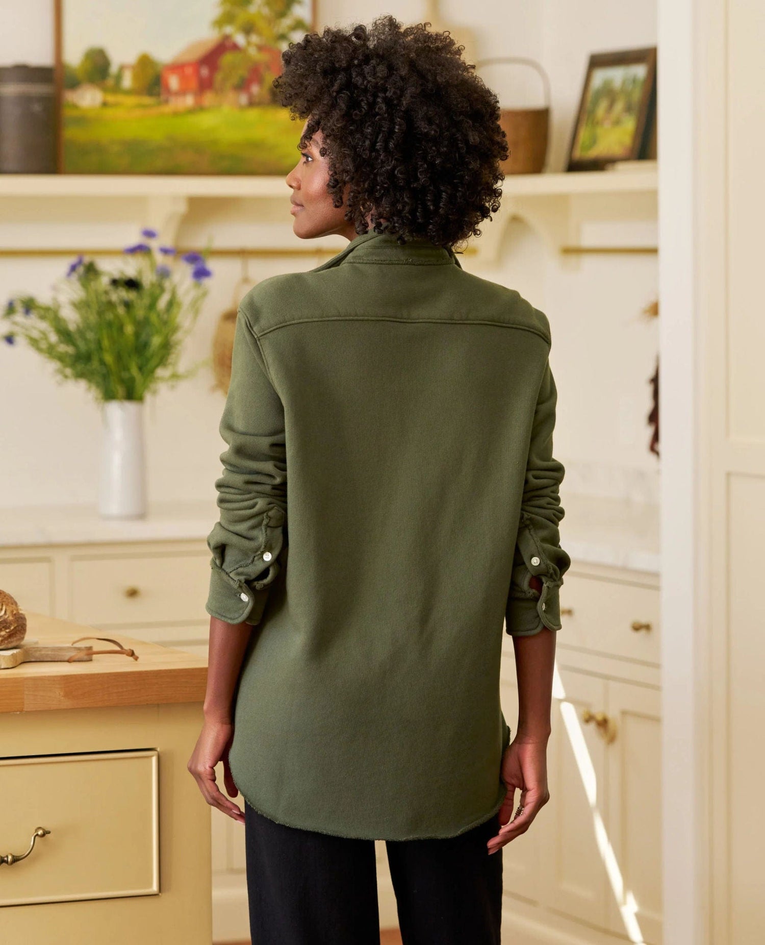 Eileen Triple Fleece Shirt Caper Green