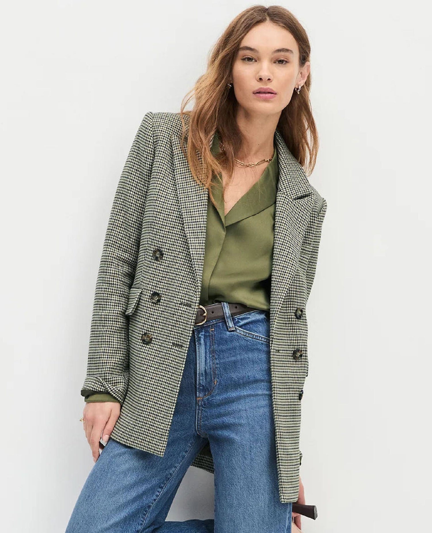 The Phoebe Blazer Cheshire Houndstooth