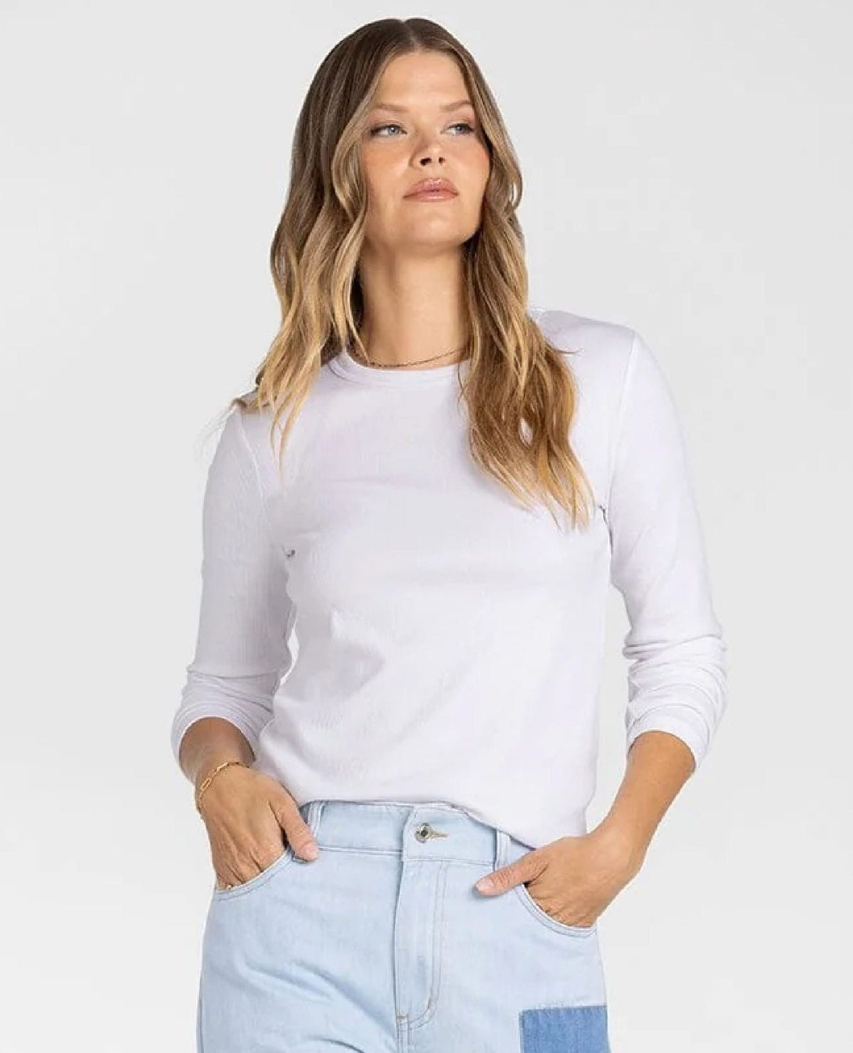 Jess Long Sleeve White Top
