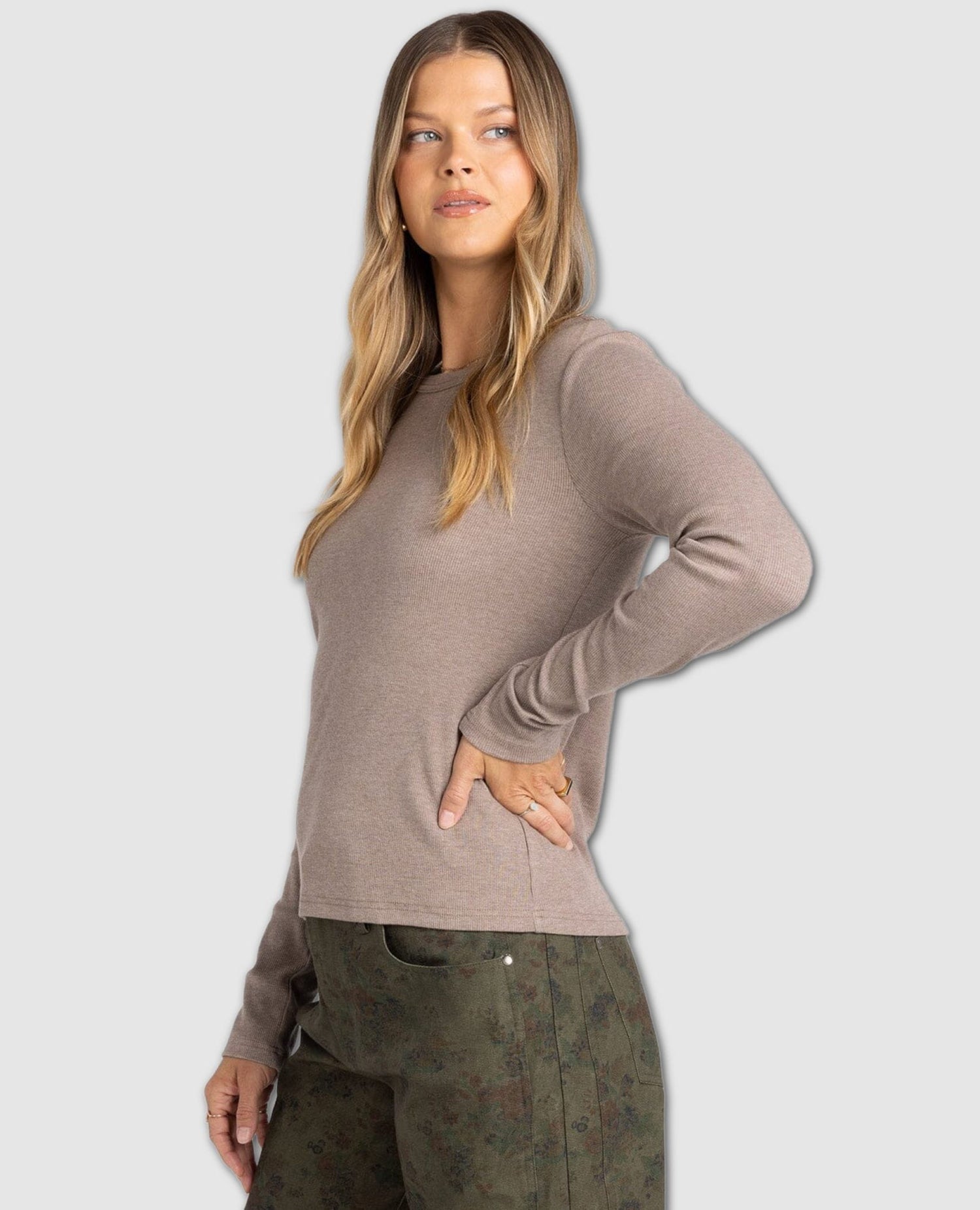Jess Long Sleeve Heather Brown