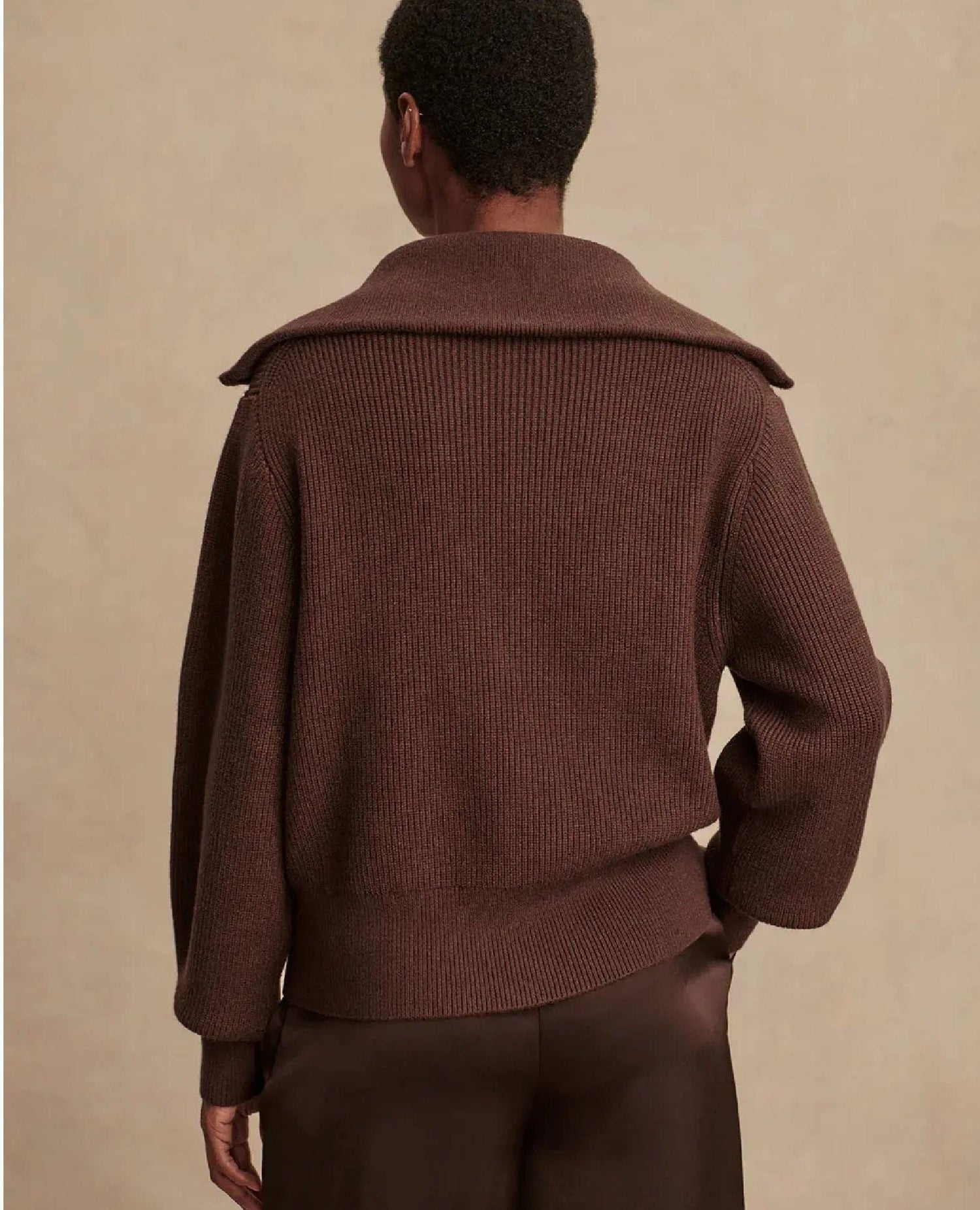 Varley Enrico Knit Jacket Coffee