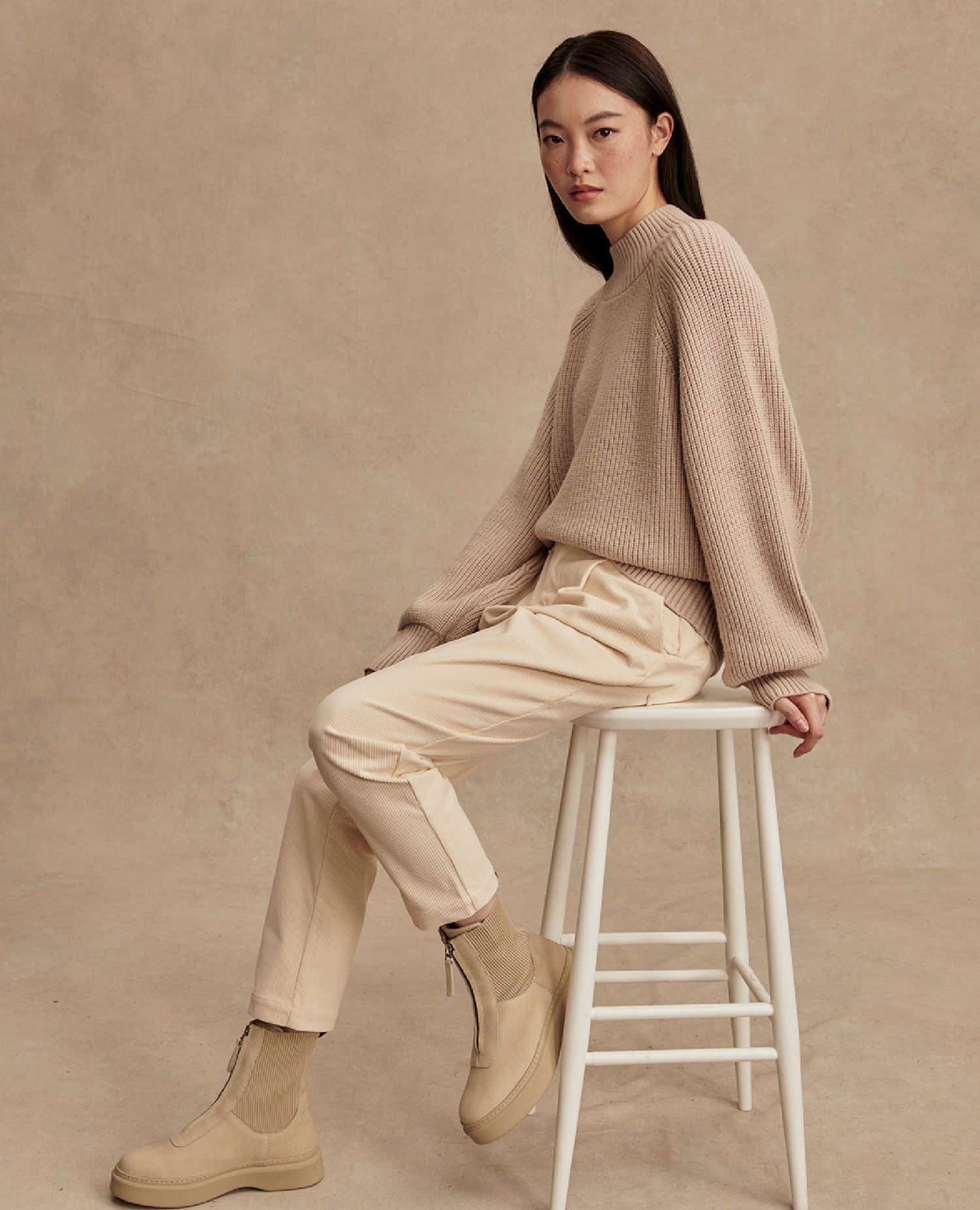 Varley Martina Rib Sweater Taupe