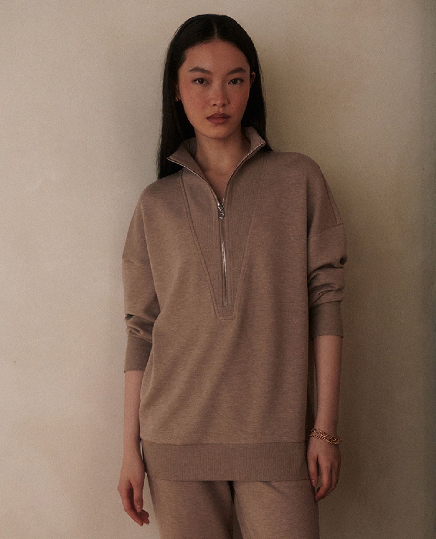 Varley Masie Long Sleeve Taupe Marl