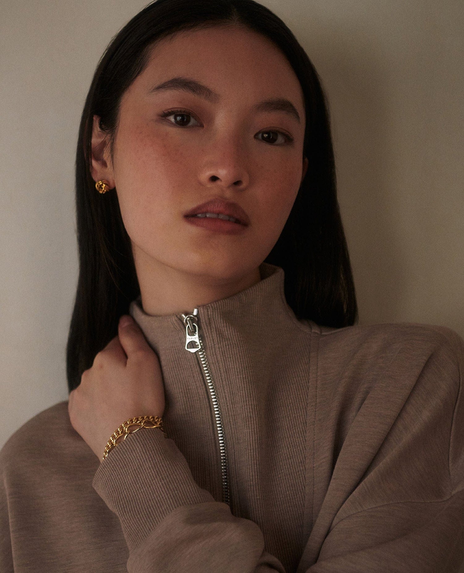 Varley Masie Long Sleeve Taupe Marl