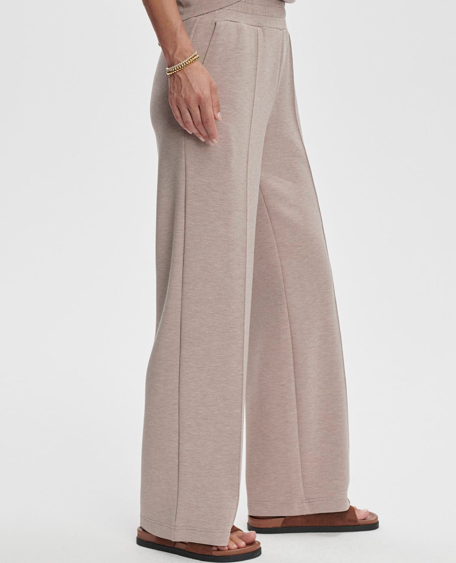 Varley Wide Leg Pant 30 Taupe Marl