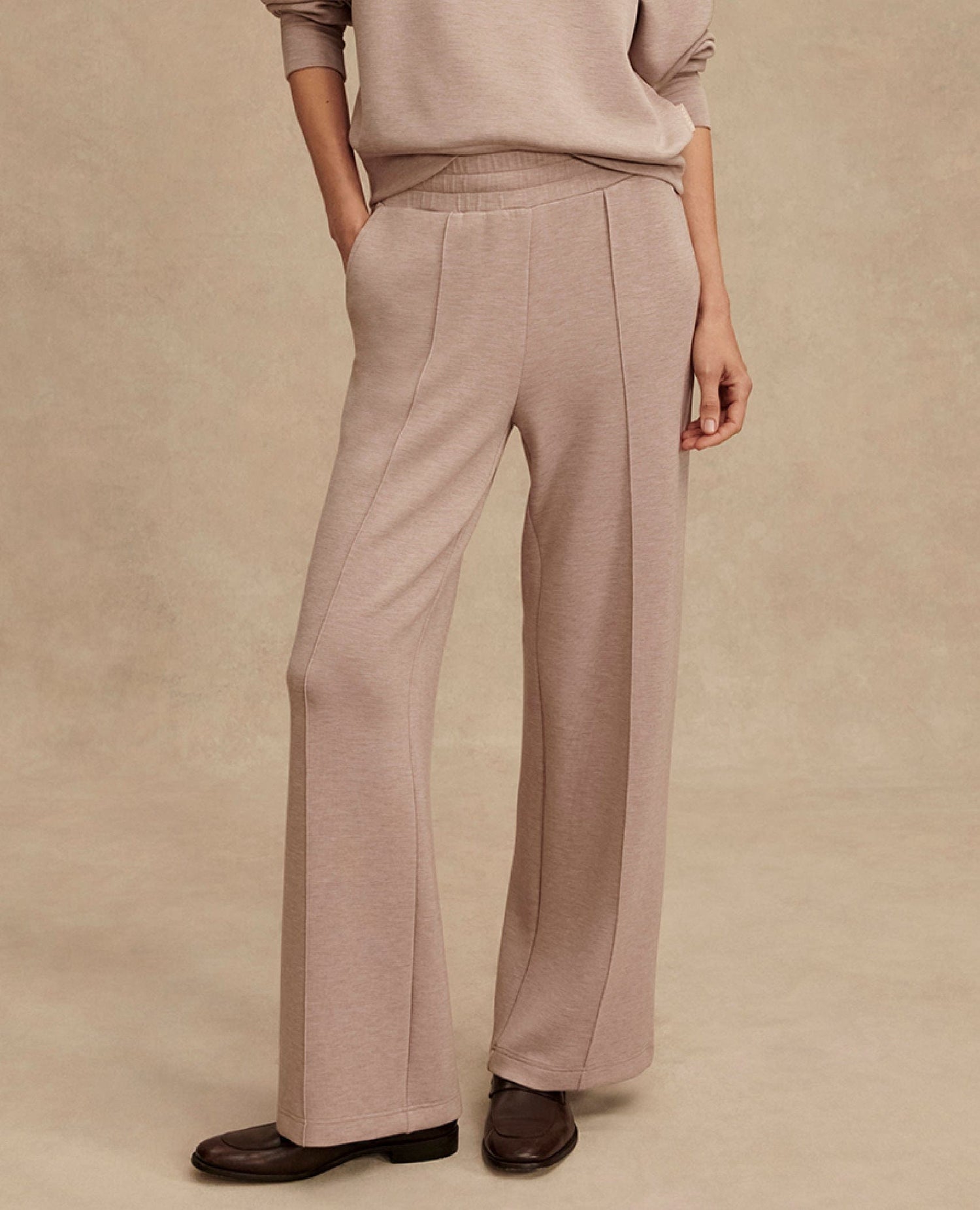 Varley Wide Leg Pant 30 Taupe Marl