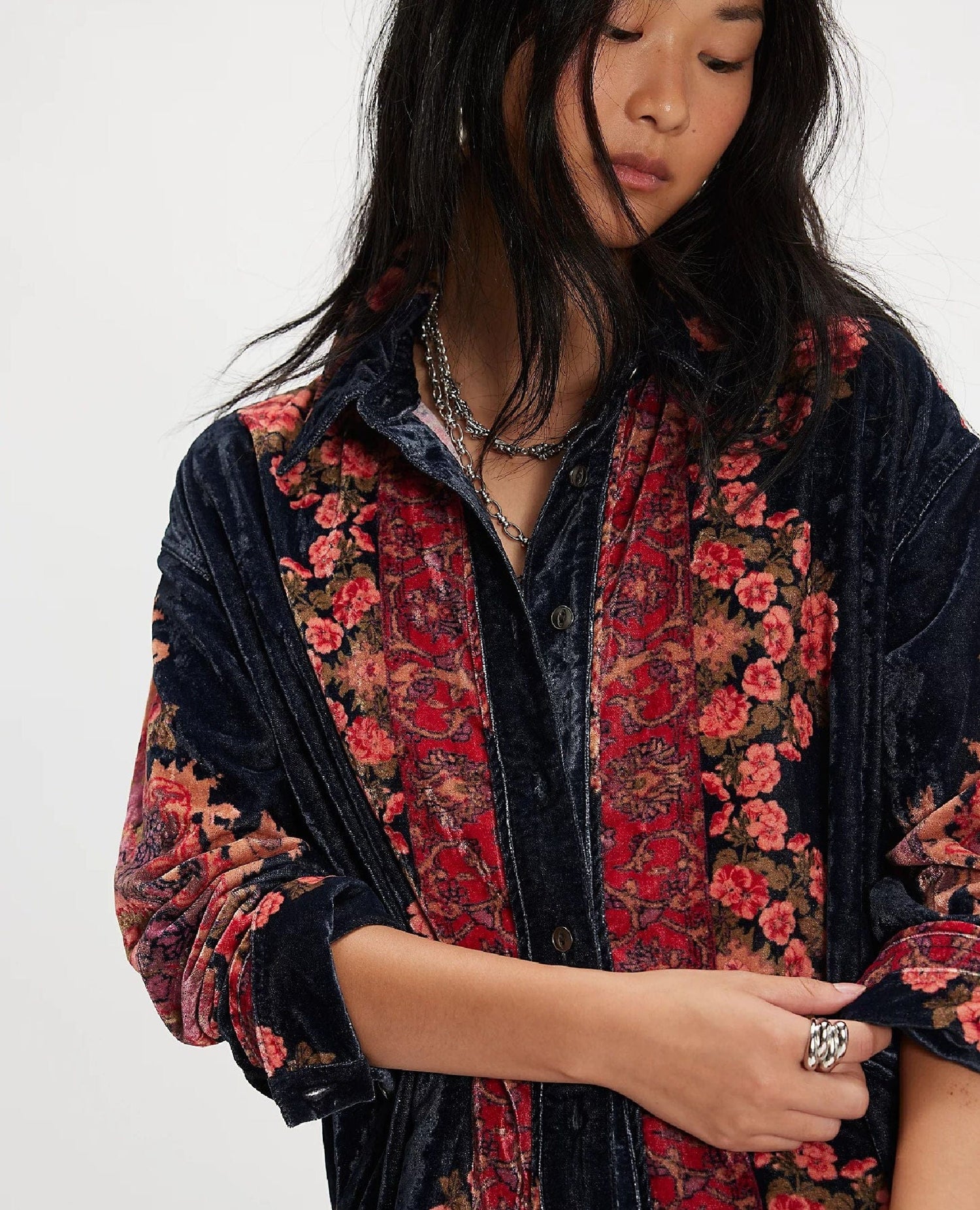 One Night Velvet Top in Night Owl Combo