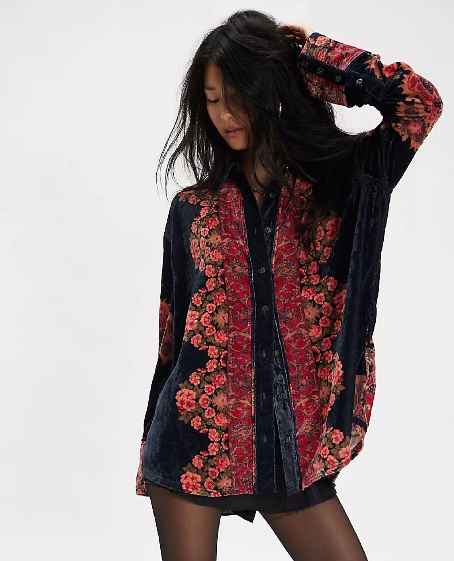 One Night Velvet Top in Night Owl Combo