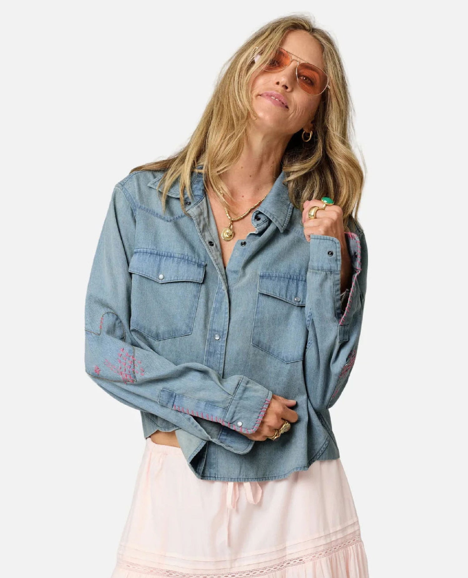 Western Pia Denim Shirt True Blue