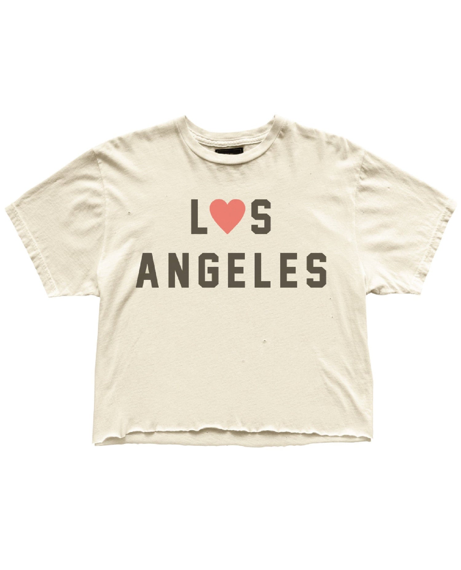 Women's Los Angeles Heart Short Sleeve Cut Off Tee