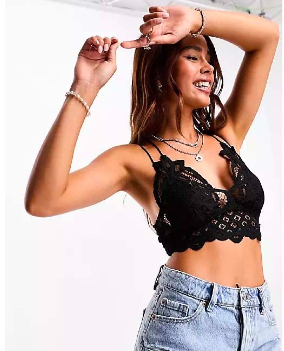 Adella Bralette Black - PINK ARROWS