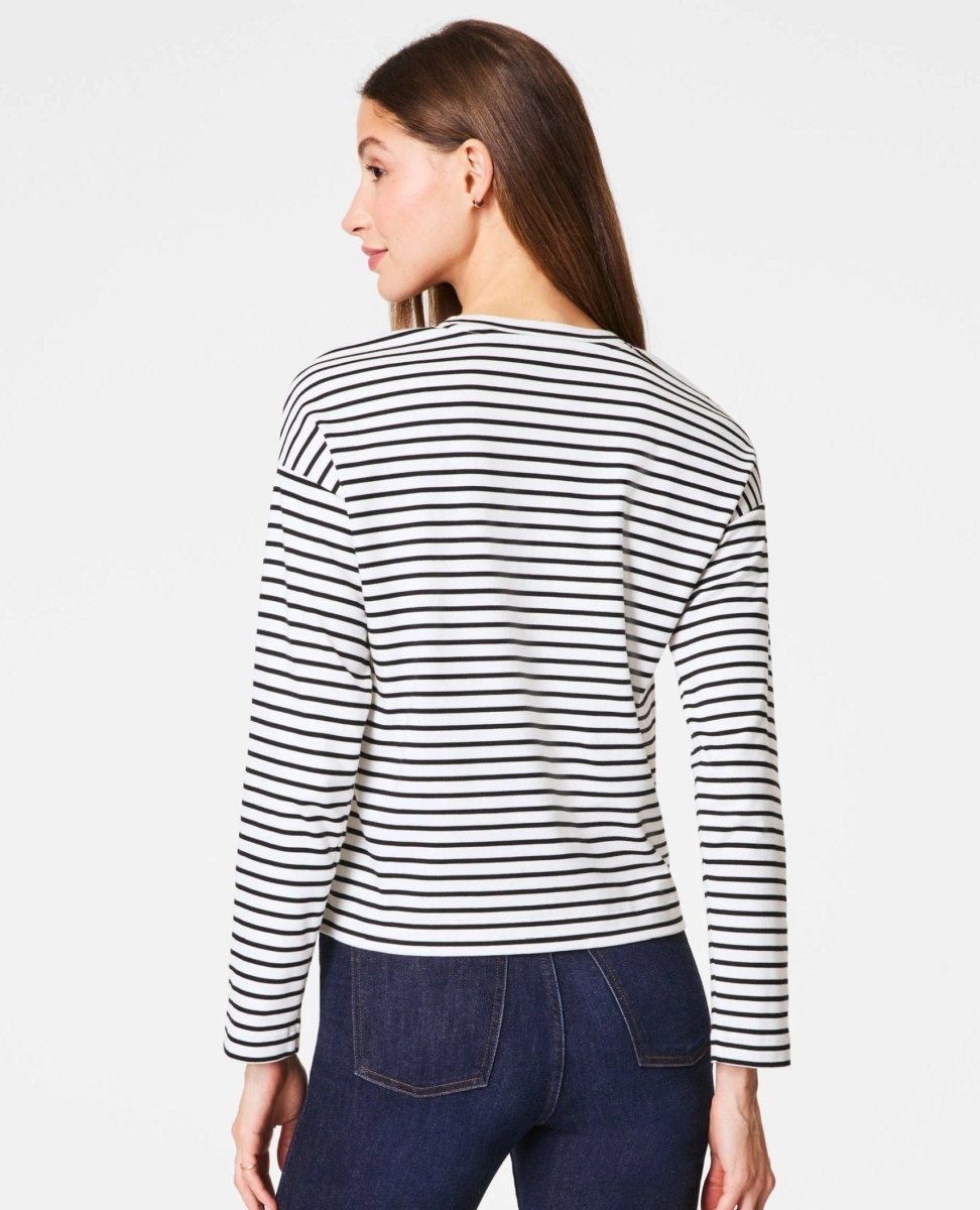 AirEssentials Side Slit Top Pier Stripe - PINK ARROWS