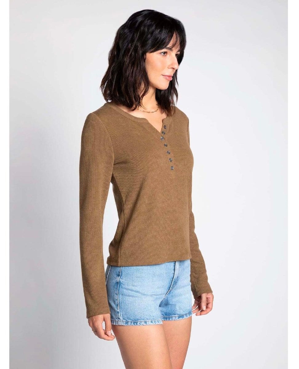 Alex Top Brown Moss - PINK ARROWS