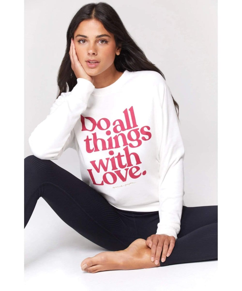 All Things With Love Old School Pullover - PINK ARROWS