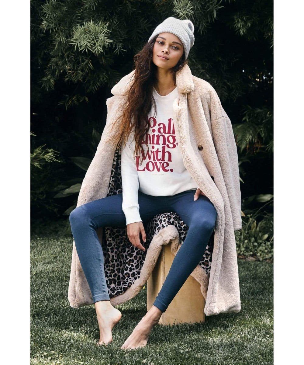 All Things With Love Old School Pullover - PINK ARROWS