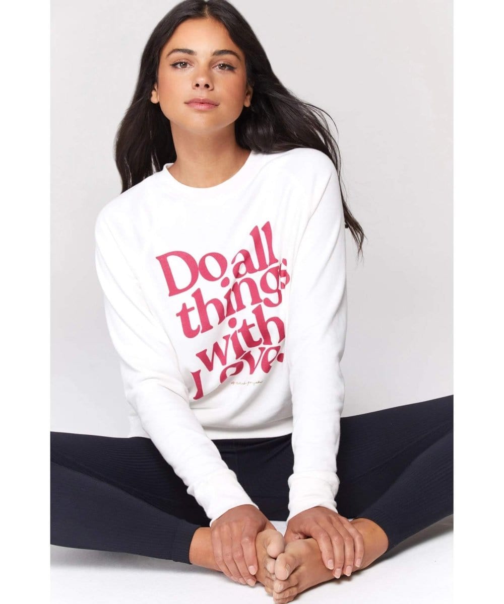 All Things With Love Old School Pullover - PINK ARROWS