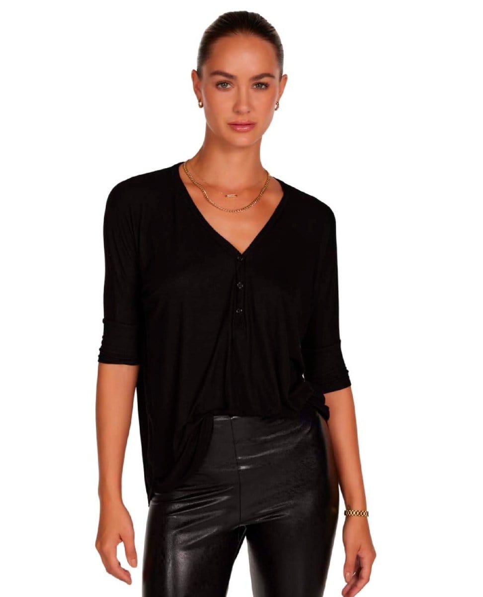 Amos Rib Oversized Tee Black - PINK ARROWS