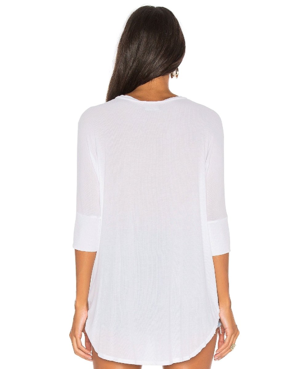 Amos Soft Rib Short Sleeve White - PINK ARROWS