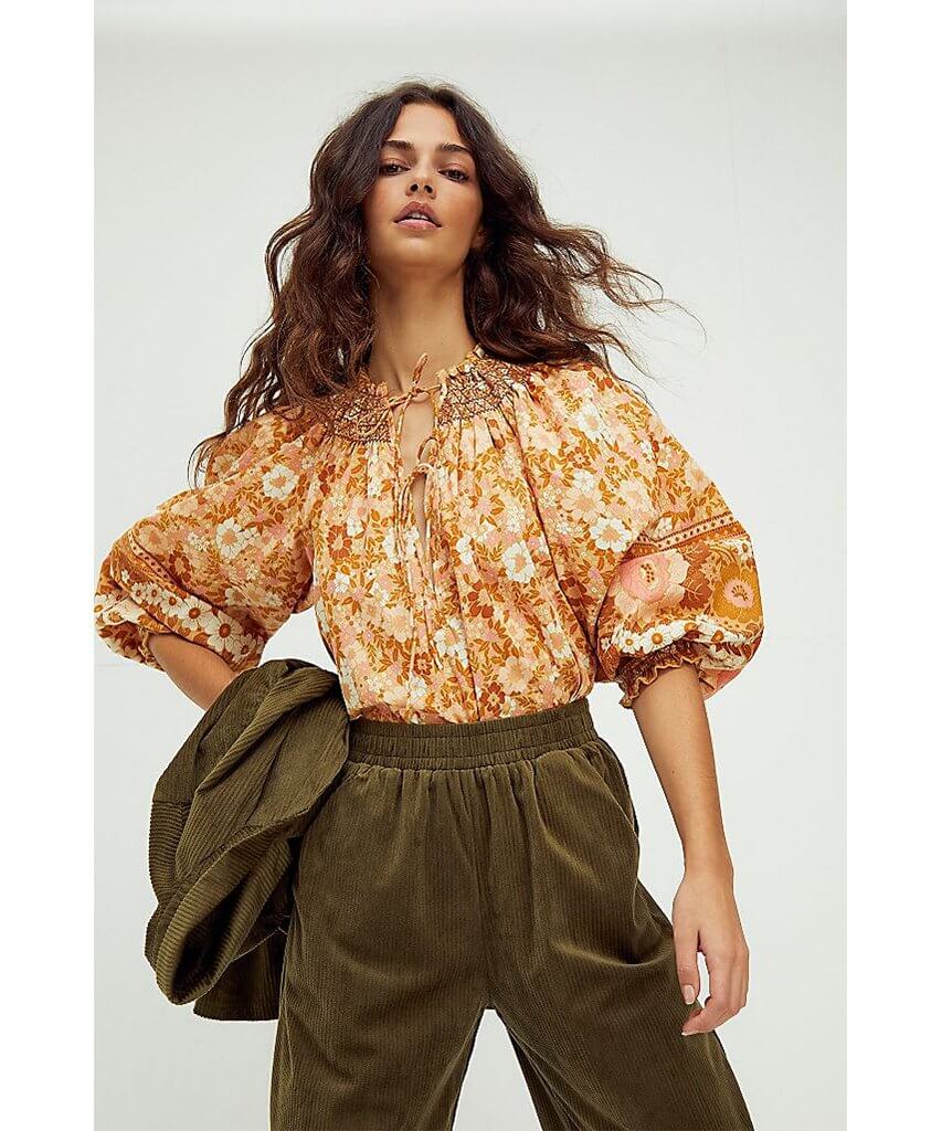 Annie Blouse Peach - PINK ARROWS