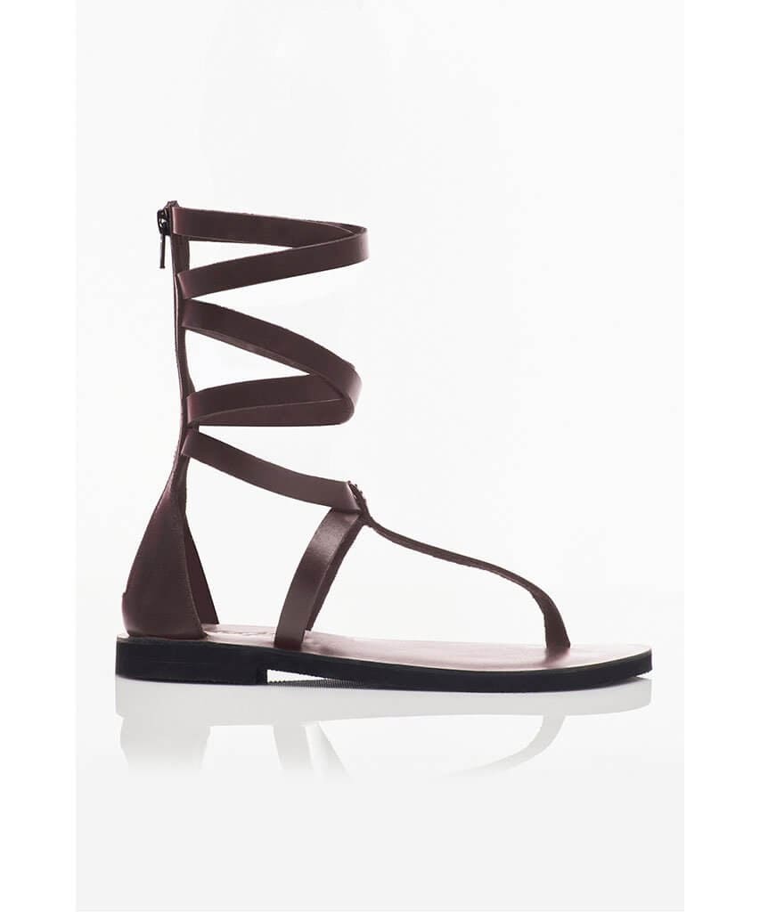 Anya Wrap Sandal Oxblood - PINK ARROWS