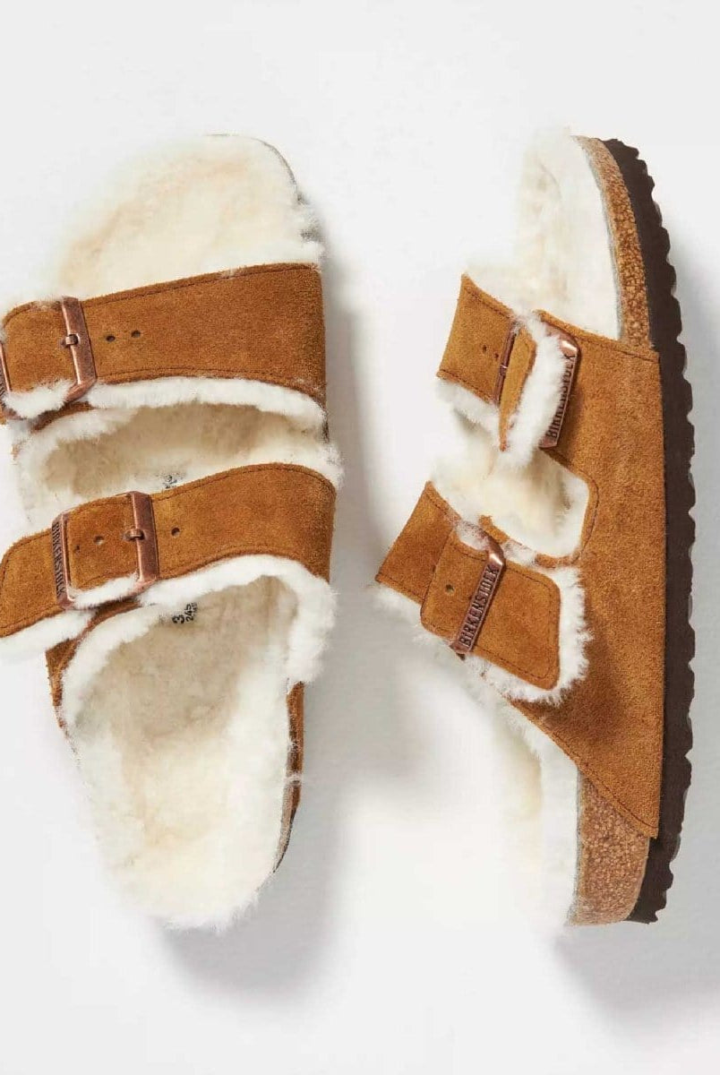Arizona Cozy Shearling Suede Leather Mink - PINK ARROWS