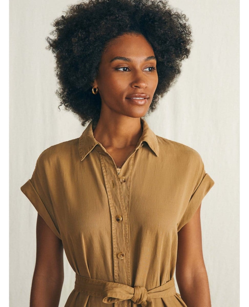 Arlie Shirtdress Short Sleeve Antique Bronze - PINK ARROWS