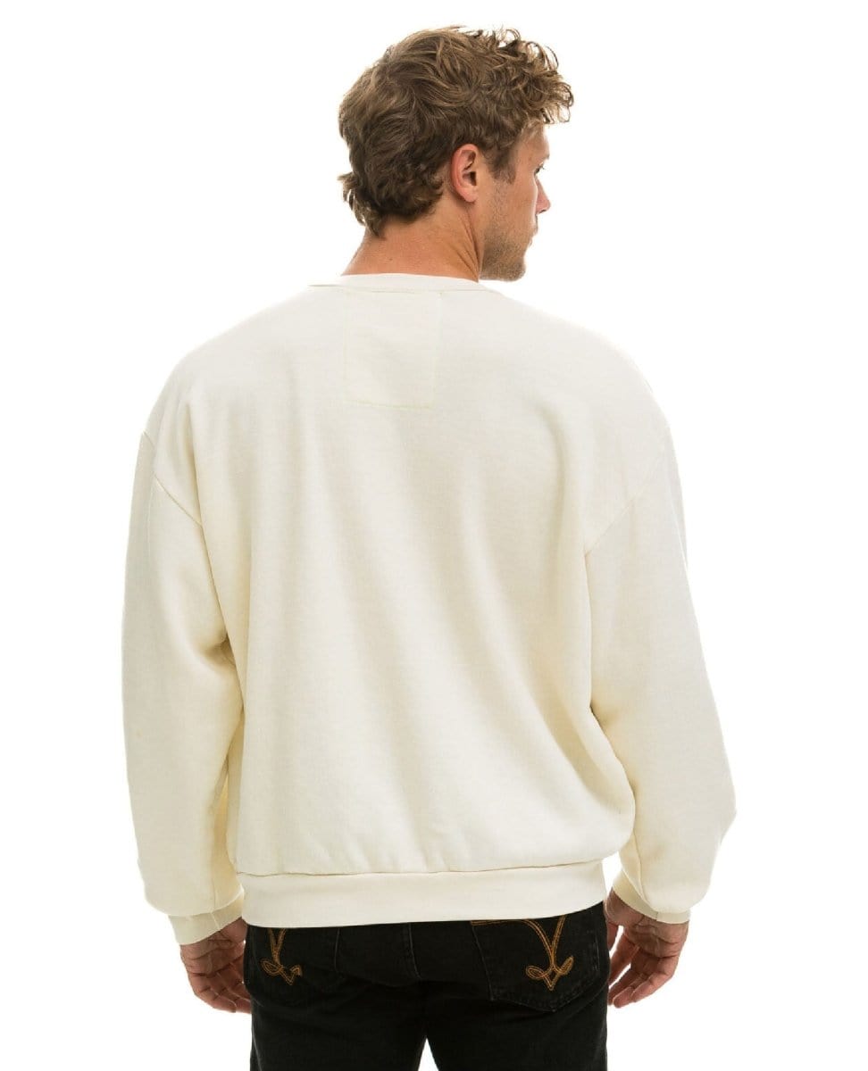 Aviator Nation Logo Sweatshirt Relaxed Vintage White - PINK ARROWS