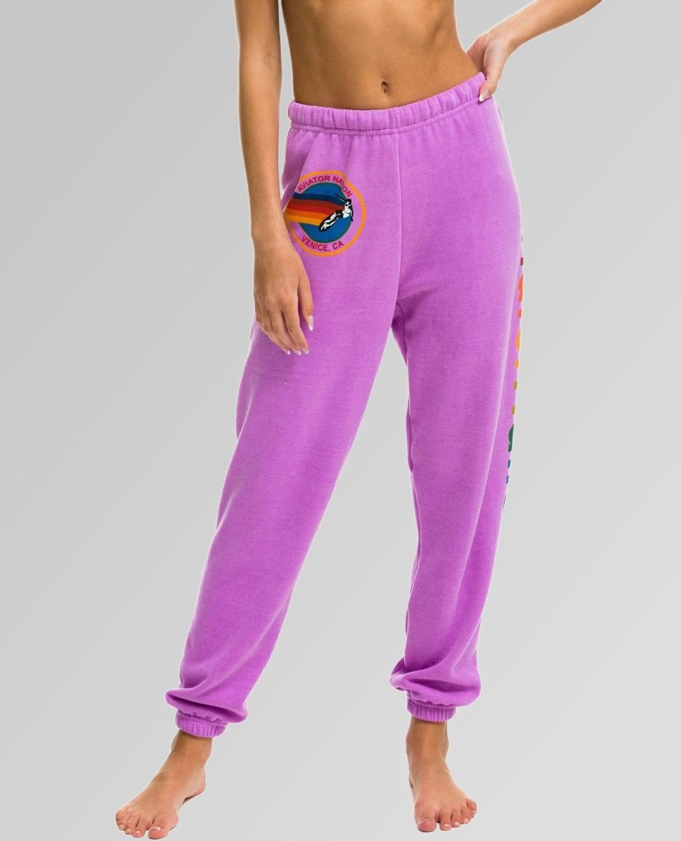 Aviator Nation Venice Sweatpant Neon Purple - PINK ARROWS