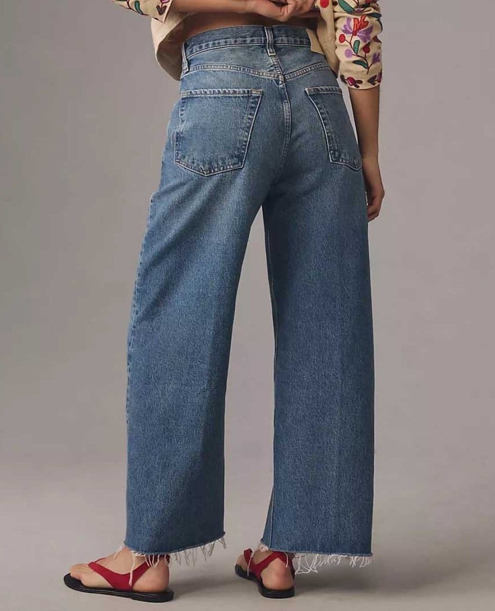 Ayla Raw Hem Crop Jeans Doheny - PINK ARROWS