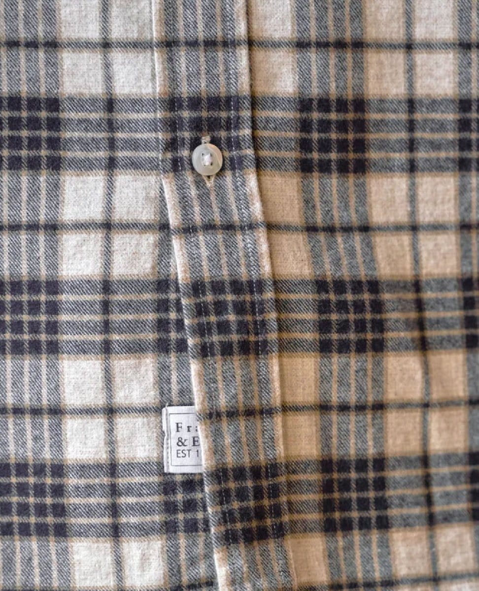 Barry Flannel Heather Navy Plaid - PINK ARROWS