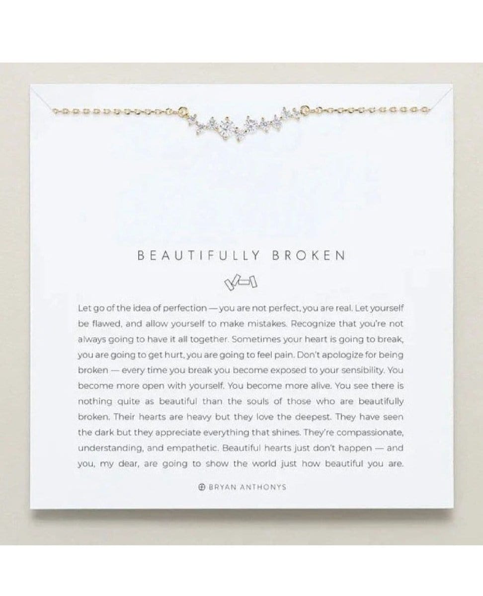 Beautifully Broken Dainty Necklace 14k Gold - PINK ARROWS
