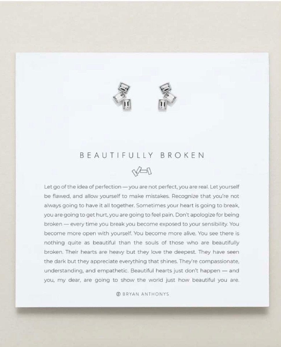 Beautifully Broken Stud Earrings Silver - PINK ARROWS