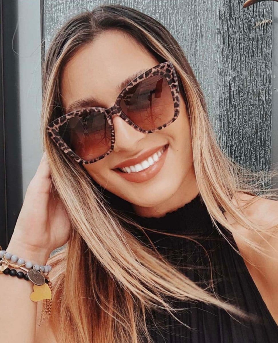 Becky II Leopard Tortoise Brown Gradient Sunglasses - PINK ARROWS