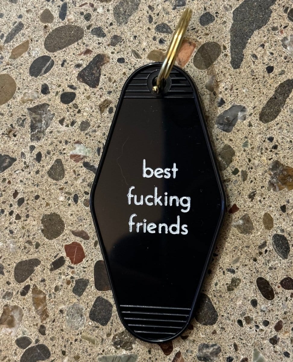 Best Fucking Friends Motel Key Tag - PINK ARROWS