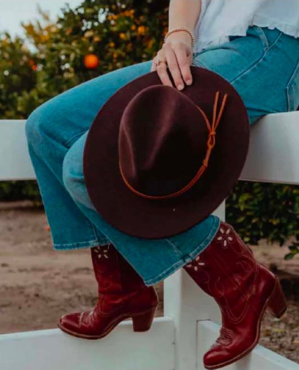 Billie Felt Fedora Wine - PINK ARROWS