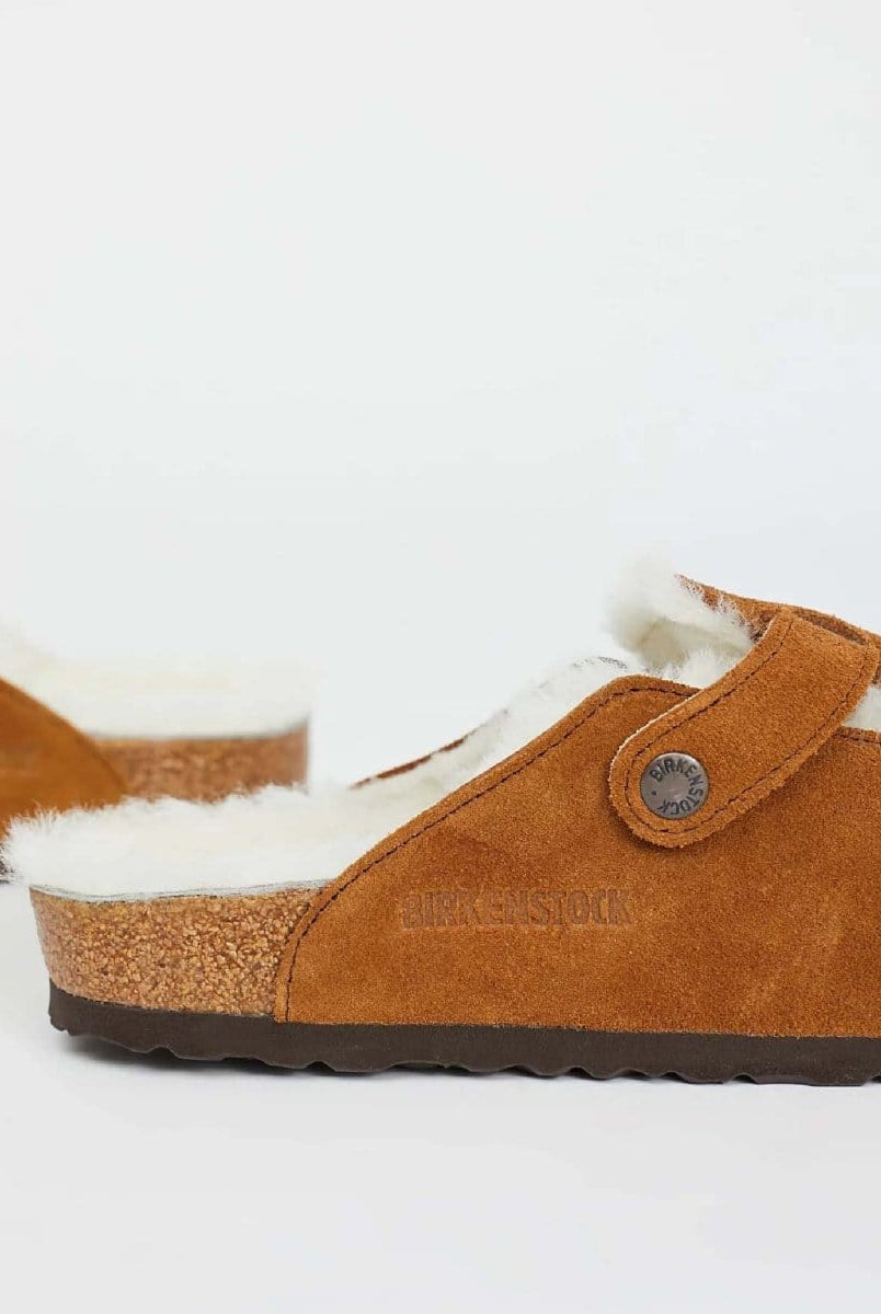 Birkenstock Boston Shearling Mink Clogs - PINK ARROWS