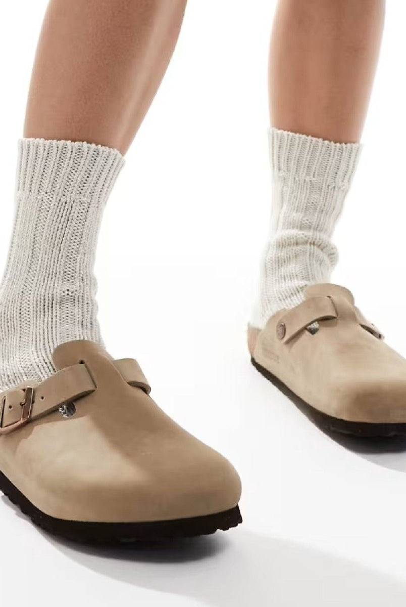 Birkenstock Leather Tobacco Brown Boston - PINK ARROWS
