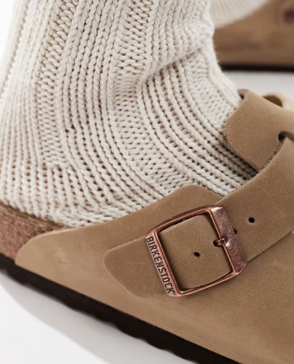 Birkenstock Leather Tobacco Brown Boston - PINK ARROWS