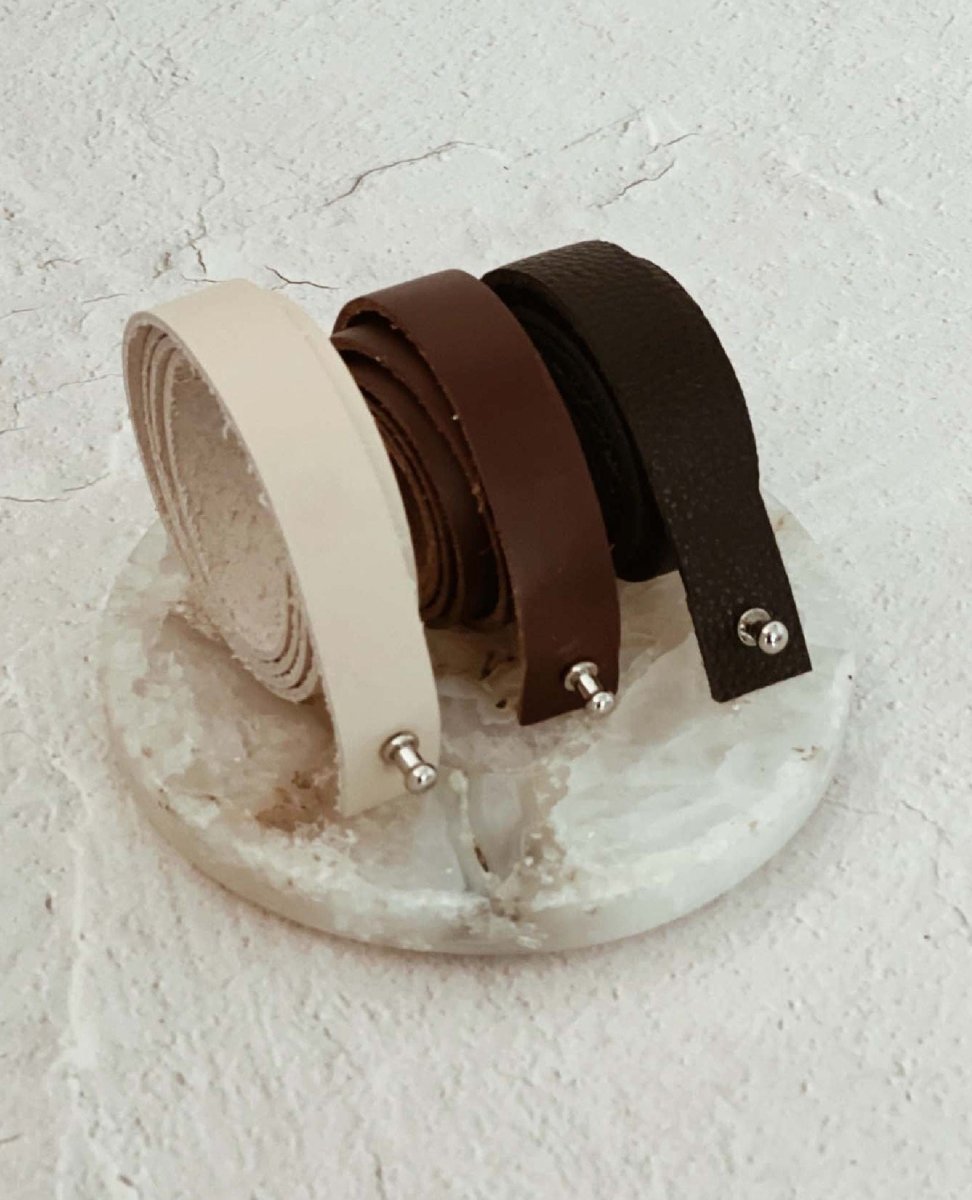 Black Leather Hat Band - PINK ARROWS