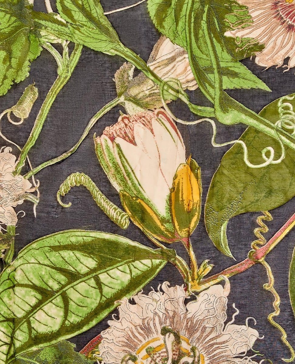 Black Passion Flower Mid Kimono - PINK ARROWS