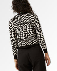 Black Wave Fitted Cardigan - PINK ARROWS