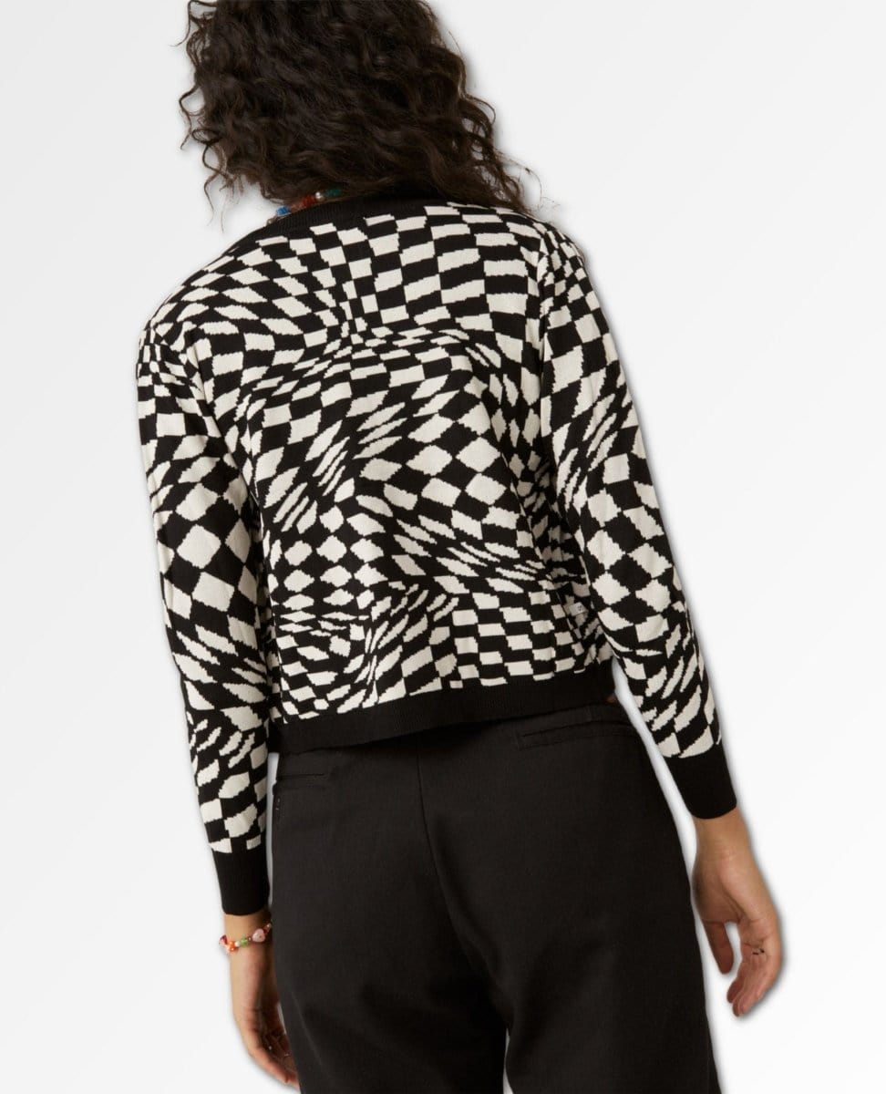 Black Wave Fitted Cardigan - PINK ARROWS