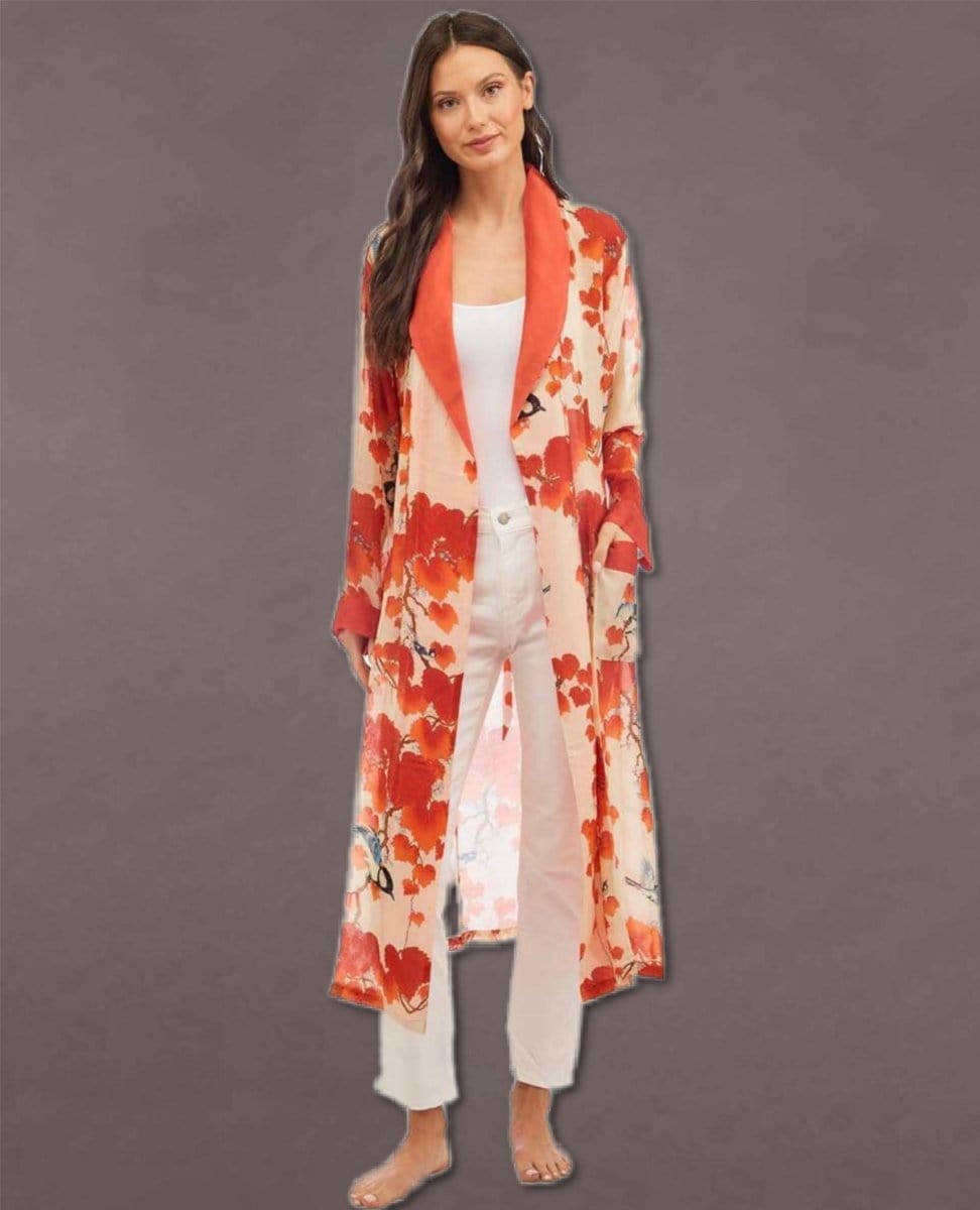 Blossom Branch Robe Gown Kimono - PINK ARROWS