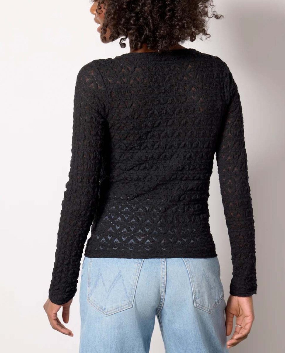 Boatneck Long Sleeve Black - PINK ARROWS