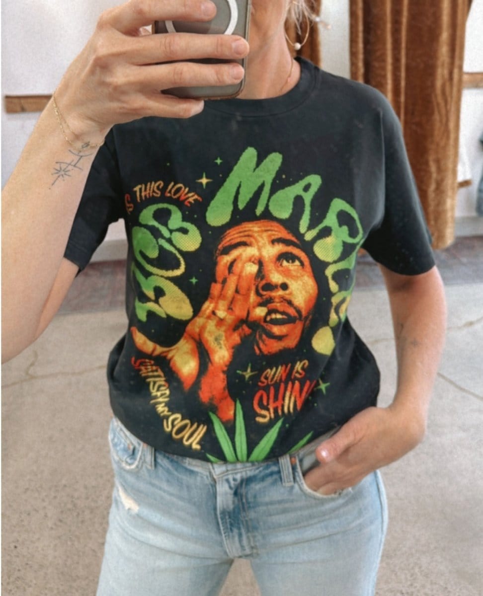 Bob Marley Is This Love Tee - PINK ARROWS
