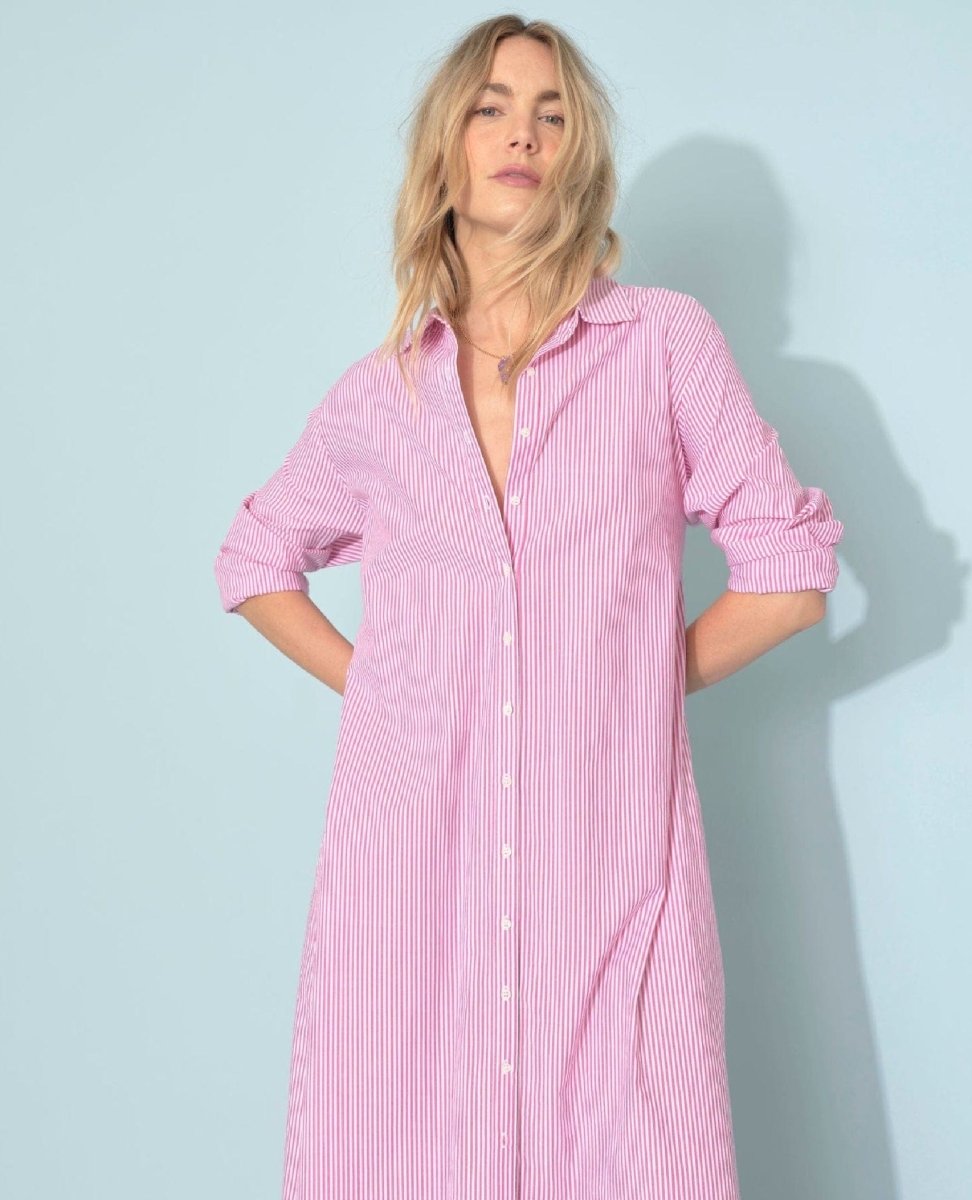 Boden Shirt Dress Berry Pink - PINK ARROWS
